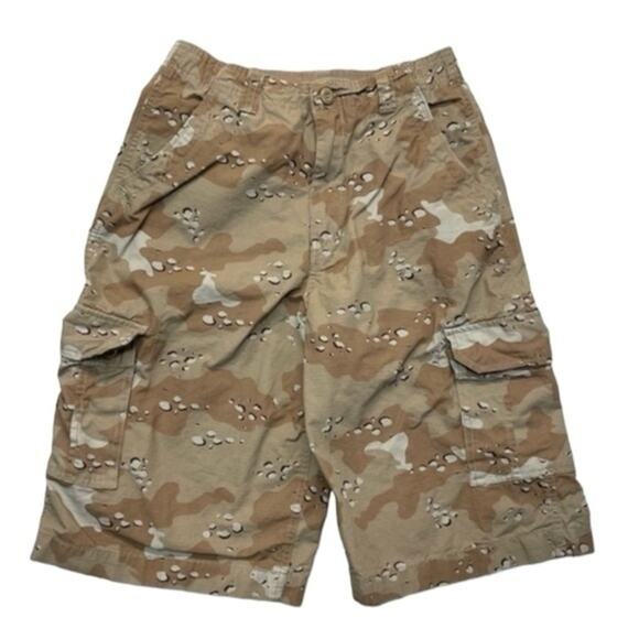 Faded Glory Camo Cargo Shorts tan camouflage boys Size 16 - Picture 1 of 8